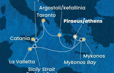 Costa Fascinosa - Řecko, Malta, Itálie (z Pirea)