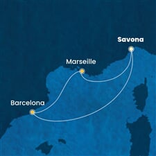 Costa Fascinosa - Itálie, Španělsko, Francie (ze Savony)