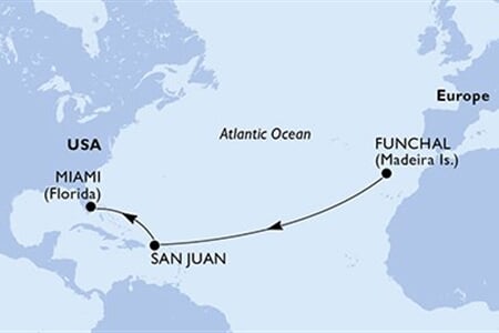 MSC GRANDIOSA - Portúgalia, Puerto Rico, Amerikai Egyesült Államok (a Funchal-ból)