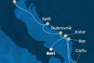 Costa Deliziosa - Itálie, Černá Hora, Řecko, Chorvatsko (Bari)