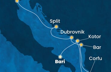 Costa Deliziosa - Itálie, Černá Hora, Řecko, Chorvatsko (Bari)