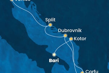 Costa Deliziosa - Itálie, Černá Hora, Řecko, Chorvatsko (Bari)