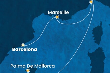 Costa Diadema - Španělsko, Francie, Itálie (z Barcelony)