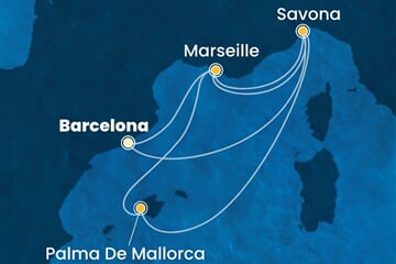 Costa Diadema - Španělsko, Francie, Itálie (z Barcelony)