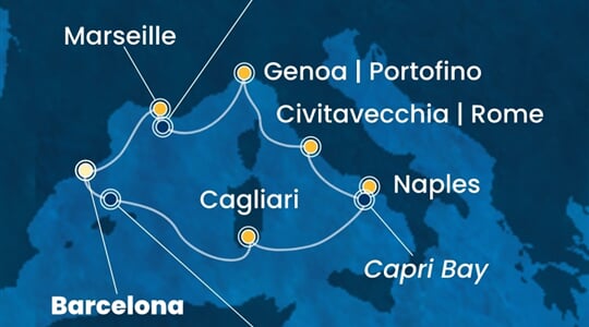 Costa Toscana - Španělsko, Itálie, Francie (z Barcelony)