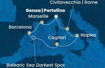 Costa Toscana - Francie, Španělsko, Itálie (z Janova)