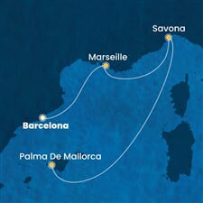 Costa Diadema - Španělsko, Francie, Itálie (z Barcelony)