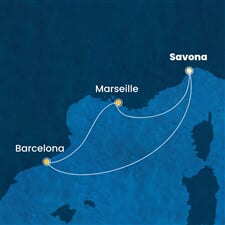 Costa Fascinosa - Itálie, Španělsko, Francie (ze Savony)