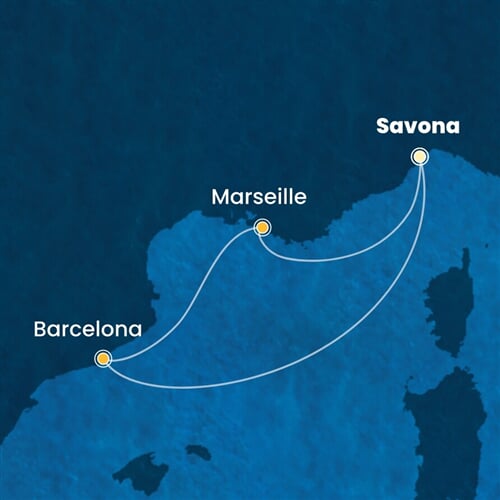 Trasa plavby CFS-SVN03A3J