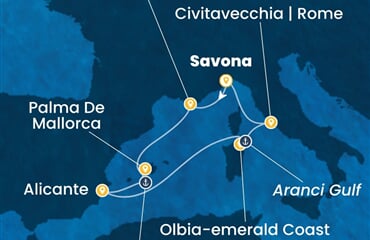 Costa Pacifica - Itálie, Španělsko (ze Savony)