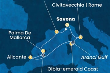 Costa Pacifica - Itálie, Španělsko (ze Savony)