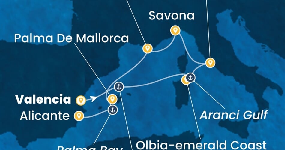 Trasa plavby CPA-VLC07A4L