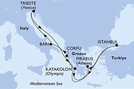 MSC Fantasia - Řecko, Turecko, Itálie (z Pirea)