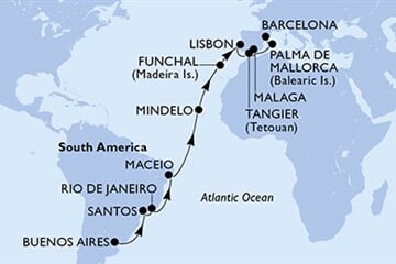 MSC SEAVIEW - Argentína, Brazília, Zöld-Fok, Portúgalia, Marokkó, ... (a Buenos Aires-ből)