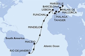 MSC SEAVIEW - Brazílie, Kapverdy, Portugalsko, Maroko, Španělsko, ... (z Rio de Janeira)