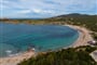 Pohled na pláže, Isola Rossa, Sardinie