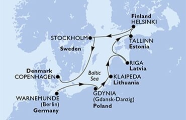 MSC Magnifica - Německo, Polsko, Litva, Lotyšsko, Estonsko, ... (Warnemünde)