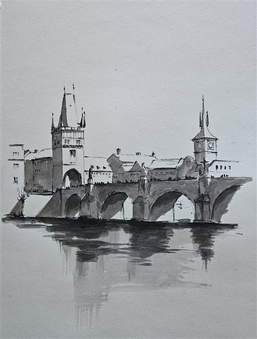 Karlův most od Hergetovy cihelny