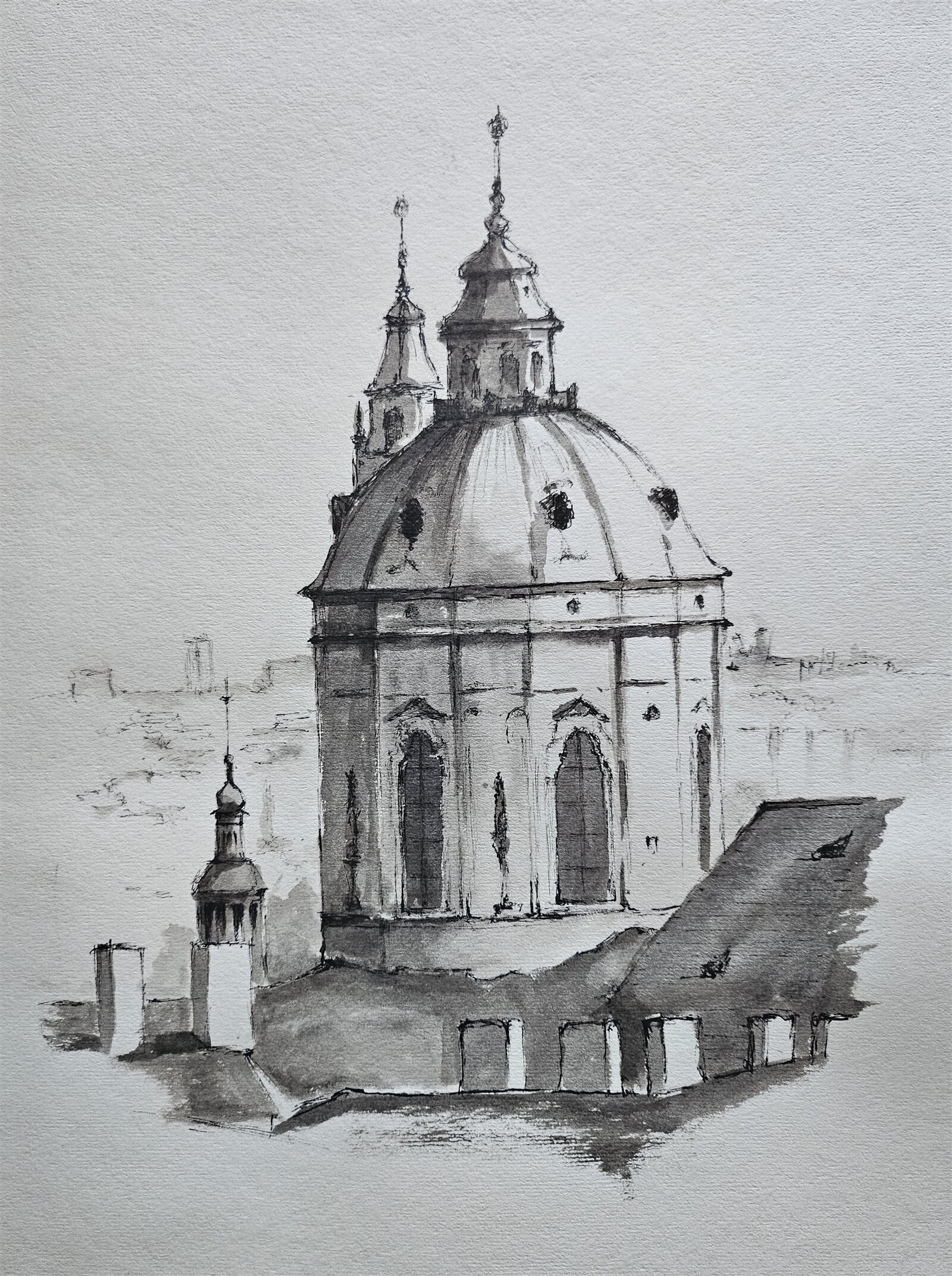 Pavel Flaška: Svatý Mikuláš ze zahrady Na valech, 40 × 30 cm