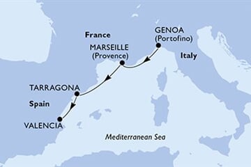 MSC ORCHESTRA - Olaszország, Franciaország, Spanyolország (a Genova-ből)