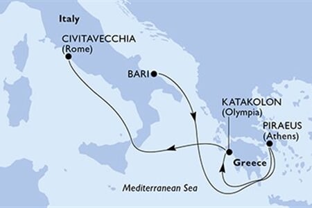 MSC SINFONIA - Itálie, Řecko (Bari)