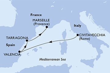 MSC SINFONIA - Olaszország, Spanyolország, Franciaország (a Civitavecchia-ből)