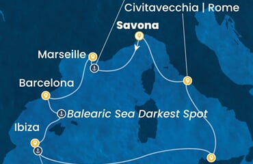 Costa Smeralda - Itálie, Francie, Španělsko (ze Savony)