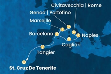 Costa Smeralda - Španělsko, Maroko, Francie, Itálie (Santa Cruz de Tenerife)