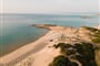 Panoramatický pohled na pláže, Chia, Sardinie