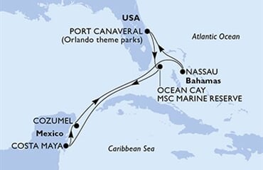 MSC World Atlantic - USA, Bahamy, Mexiko (z Port Canaveralu)