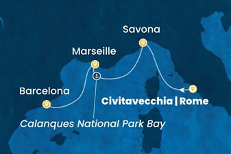 Costa Smeralda - Itálie, Francie, Španělsko (z Civitavecchie)