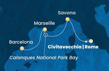 Costa Smeralda - Itálie, Francie, Španělsko (z Civitavecchie)