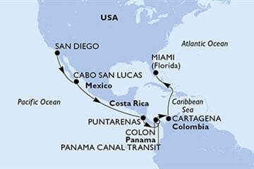 MSC Poesia - USA, Mexiko, Kostarika, Panama, Kolumbie (ze San Diega)