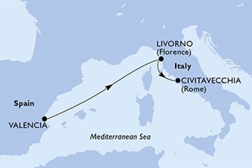 MSC ORCHESTRA - Spanyolország, Olaszország (a Valencia-ből)