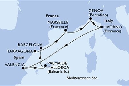 MSC SINFONIA - Španělsko, Francie, Itálie (Tarragona)