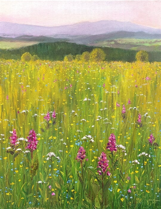 Vyhlídka na Jeseník, olej na plátně, 72 x 90 cm