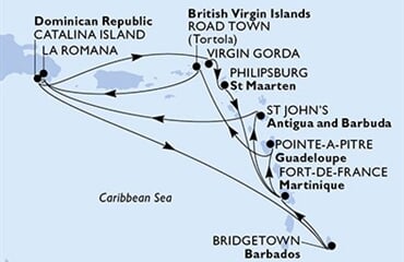 MSC Opera - Dominikán.rep., Panenské o. (britské), Nizozemské Antily, Martinik, Antigua a Barbuda, ... (z La Romana)