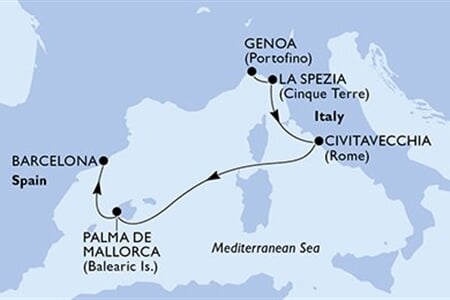 MSC Grandiosa - Itálie, Španělsko (z Janova)