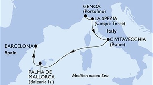 MSC Grandiosa - Itálie, Španělsko (z Janova)