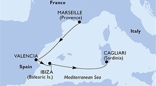 MSC Musica - Francie, Španělsko, Itálie (z Marseille)