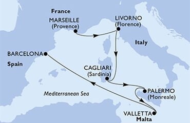 MSC Splendida - Francie, Itálie, Malta, Španělsko (z Marseille)