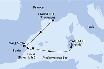 MSC MUSICA - Francie, Španělsko, Itálie (z Marseille)