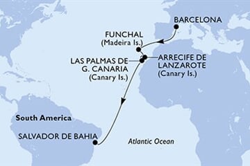 MSC VIRTUOSA - Španělsko, Portugalsko, Brazílie (z Barcelony)