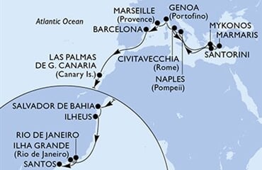 MSC Divina - Itálie, Řecko, Turecko, Francie, Španělsko, ... (z Civitavecchie)