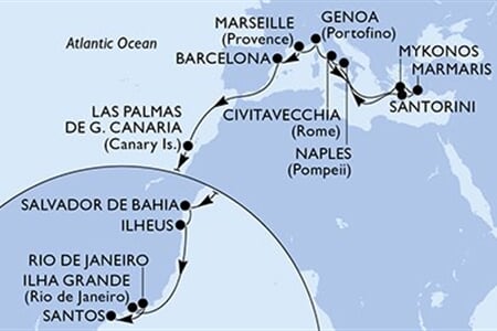 MSC Divina - Itálie, Řecko, Turecko, Francie, Španělsko, ... (z Civitavecchie)