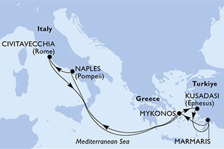 MSC Divina - Turecko, Řecko, Itálie (Marmaris)