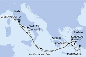 MSC DIVINA - Törökország, Görögország, Olaszország (a Marmaris-ből)