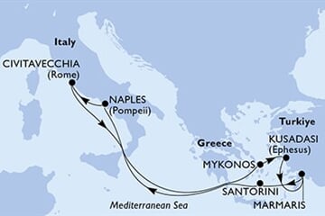MSC DIVINA - Törökország, Görögország, Olaszország (a Marmaris-ből)