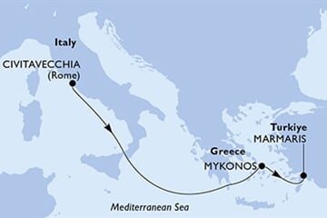 MSC DIVINA - Olaszország, Görögország, Törökország (a Civitavecchia-ből)