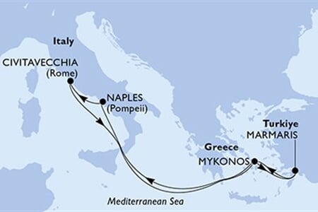 MSC DIVINA - Turecko, Řecko, Itálie (Marmaris)